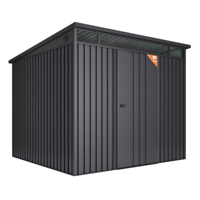 Casetta da giardino in metallo 5,5m2 con finestra scorrevole - Spessore 0,40mm robusto - Chiave inclusa - 237x226x201cm - Capannone per esterni