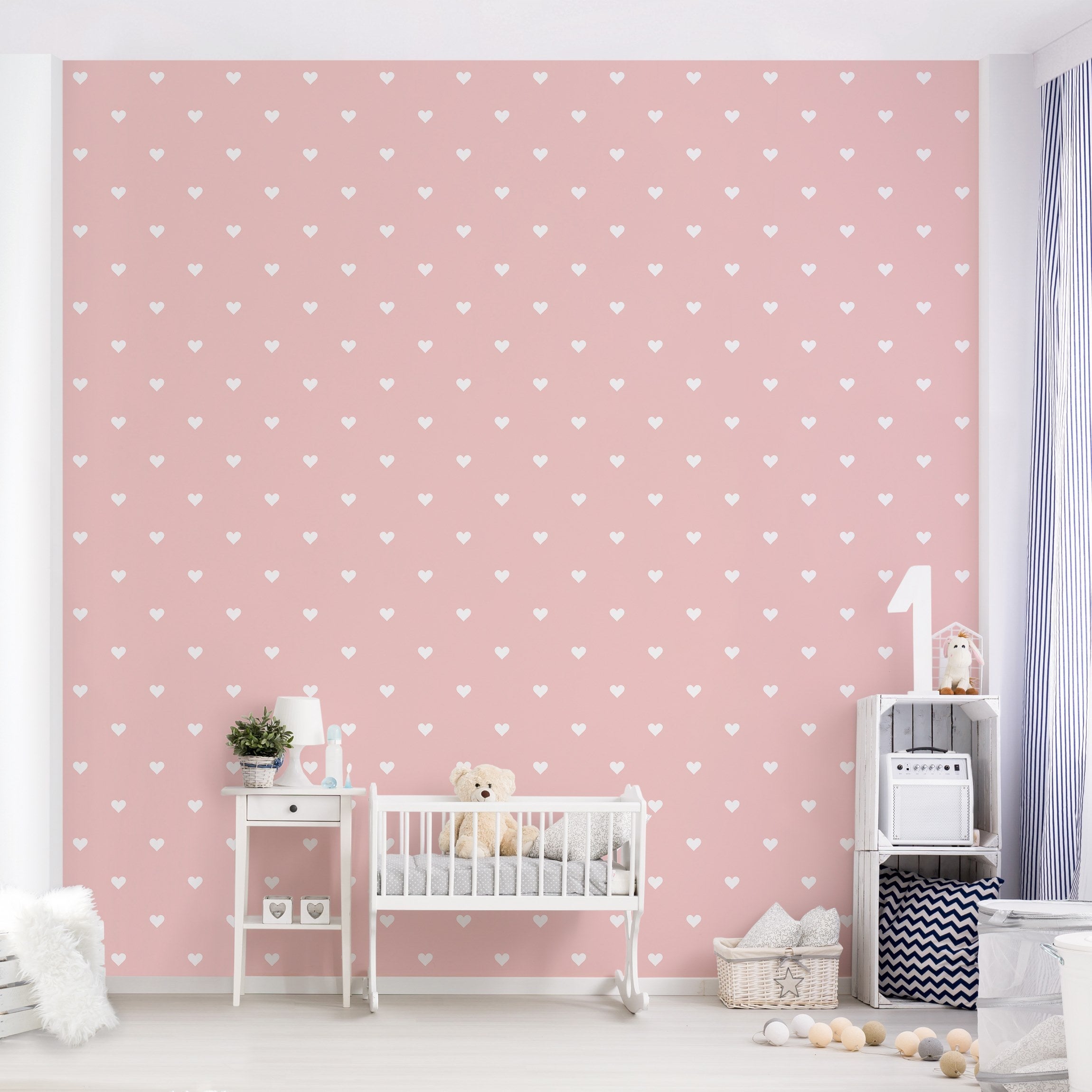 Papel pintado estampado ilustración niños romántico estampado 132 - habitación infantil niña bebé - tnt 192 x 192 cm adhesivo