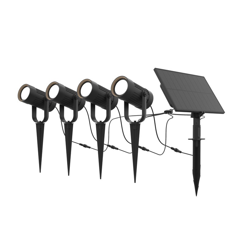 Zestaw 4 lamp solarnych 250 lumenów, czarne Eagle INSPIRE