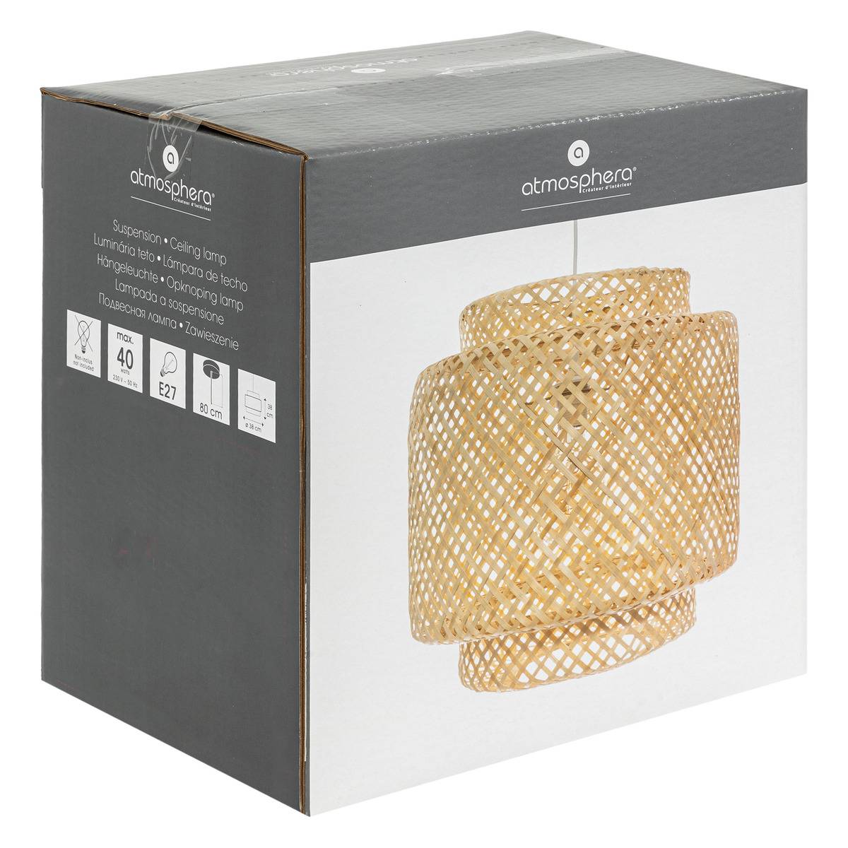 Deckenleuchte aus natürlichem Bambus, E27, Modell Liby - 3