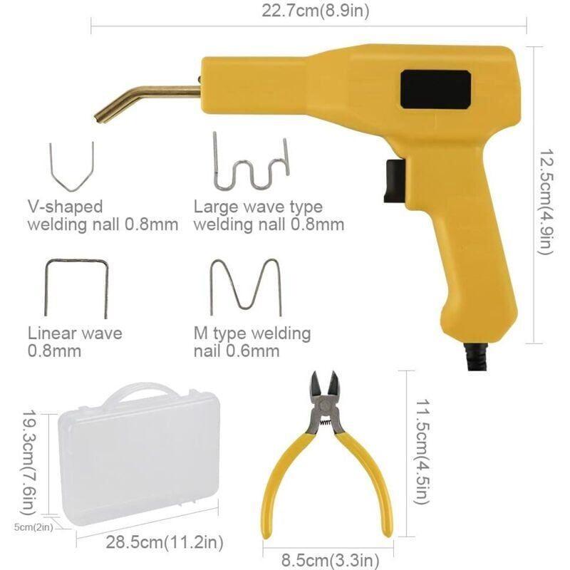 Soudure Plastique, Agrafeuse a Chaud pour Reparer Plastique avec 400 Agrafes, Agrafeuse Plastique pour Reparation Pare Chocs et Carrosserie, Pistolet - 3