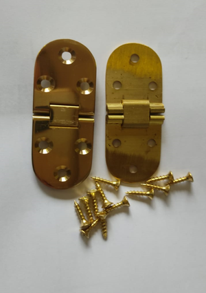 2 CERNIERE A Biscotto 80x30 Mm Ottone Bronzato Con Viti Cerniera Mobili
