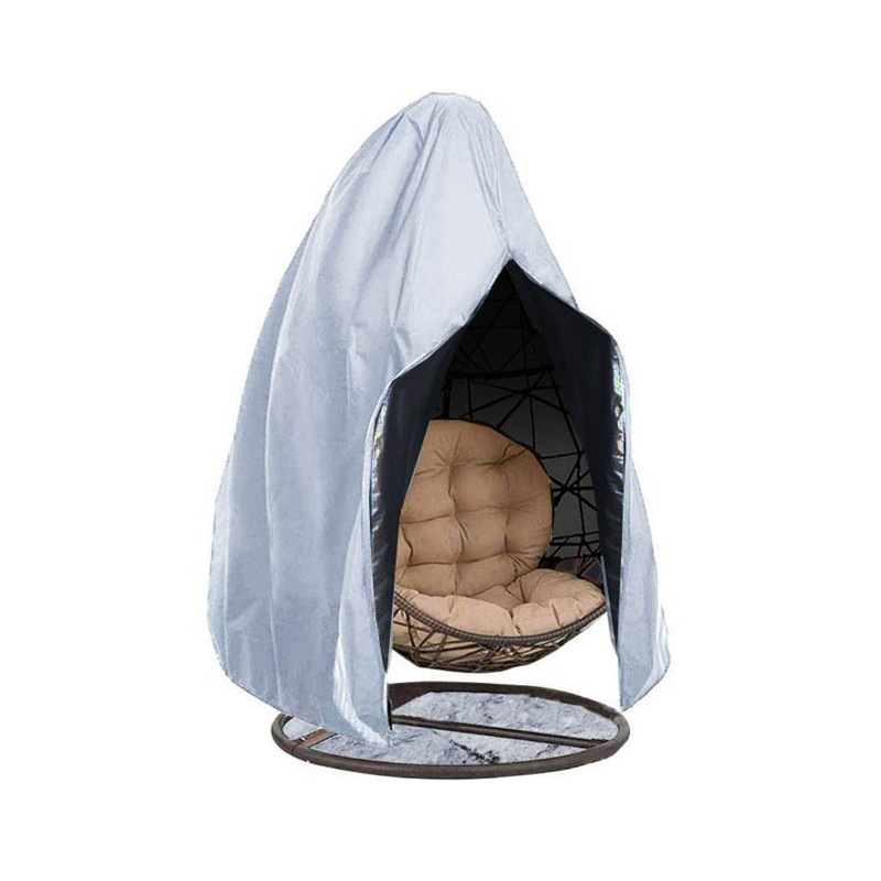 Pokrowiec na leżak ogrodowy z zamkiem błyskawicznym, pokrowiec na fotel bujany, wodoodporny i wiatroodporny, srebrny, 200 x 230 cm