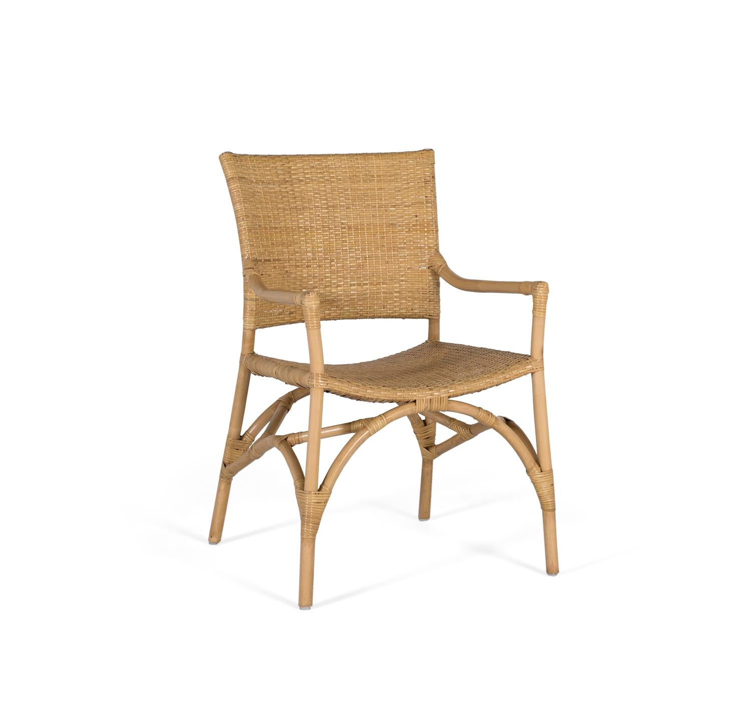 Fotel rattanowy 54 cm w stylu śródziemnomorskim - 85x54x54 GYC