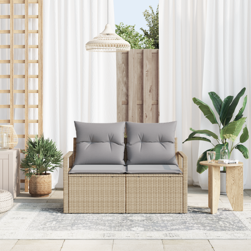 Sofa Ogrodowa z poduszką 120 x 62 x 69 cm polirattan vidaXL