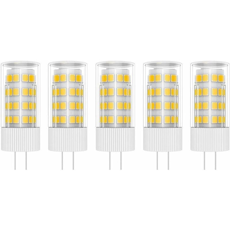 Zestaw 5 Ampułek LED G4 5W – 51 SMD 2835 Biały Ciepły 3000K, Zamiennik Halogenu 50W AC/DC 220V
