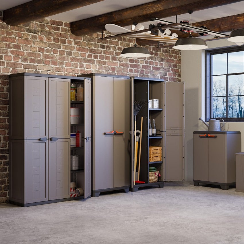 Armoire de Rangement Verrouillable KETER STILO - 68 x 39 x 173 cm - Gris/Noir - 8