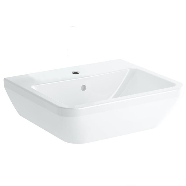Vitra Integra Lavabo suspendu 50x43 cm avec trou pour robinetterie au milieu, Blanc (7048-003-0001)