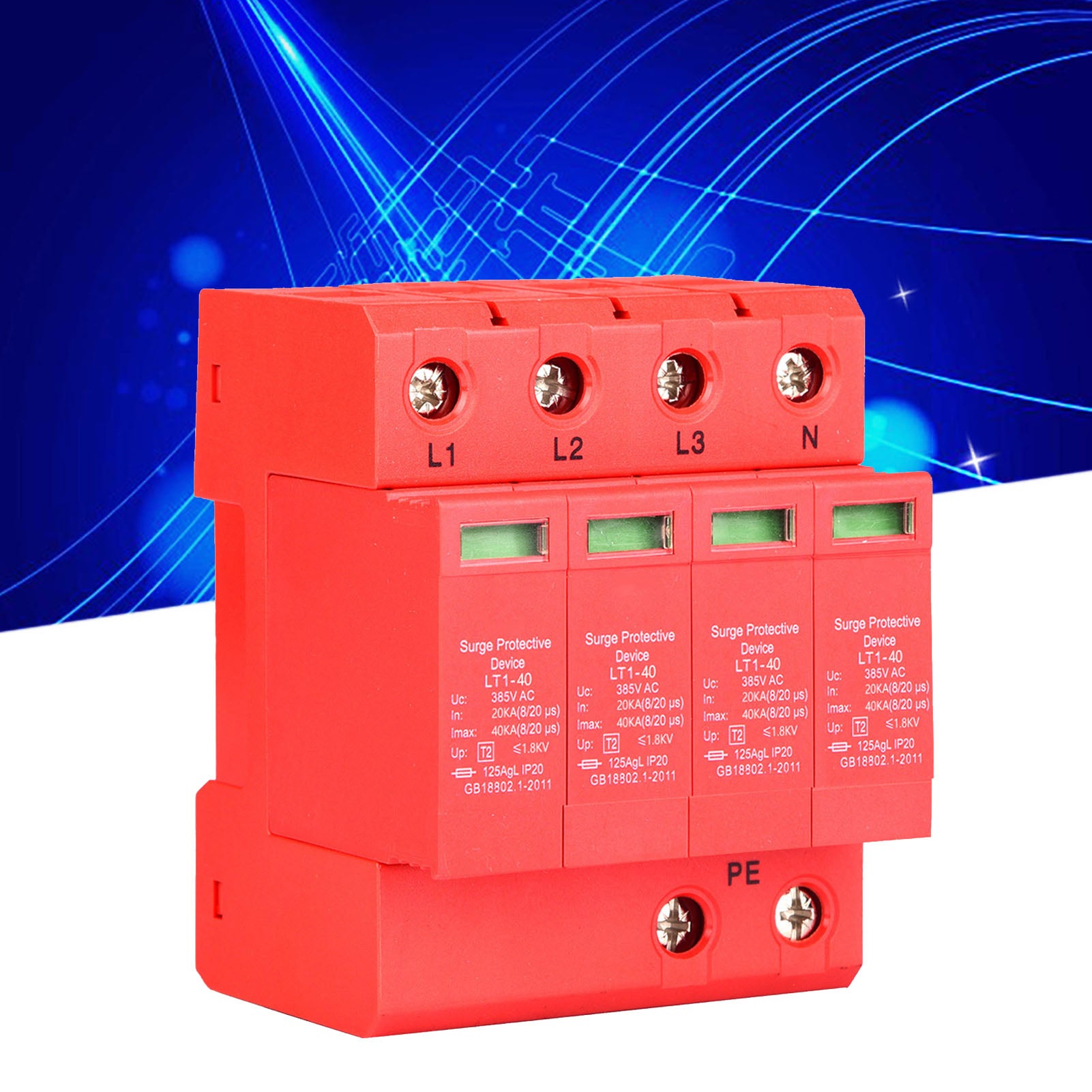 4p 40KA 385 V House Surge Protector Arrester Device a bassa tensione 20A - 9