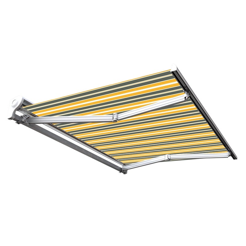 Store banne motorisé et manuel 2,5 x 2 m Demi coffre pour terrasse - Gris jaune - 5