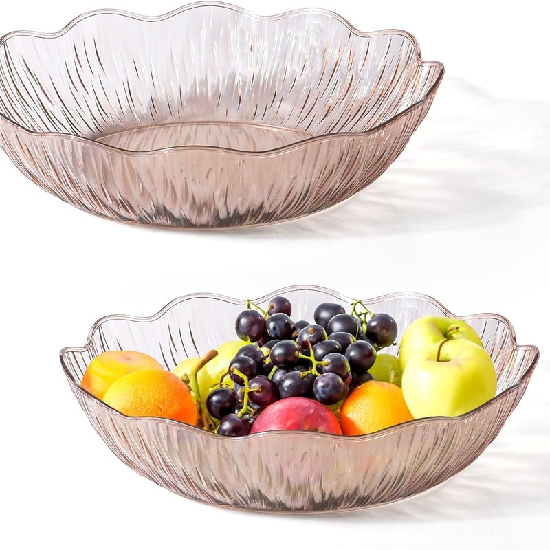 Nowoczesny plastikowy kosz na owoce, zestaw 2 szt., idealny na owoce, przekąski, pieczywo i dekorację stołu, 24 x 24 x 6 cm