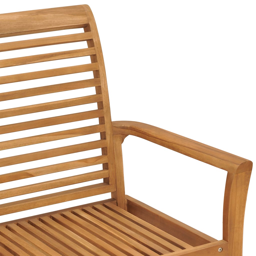 Banc de jardin avec coussin crème 112 cm Bois de teck massif - 8