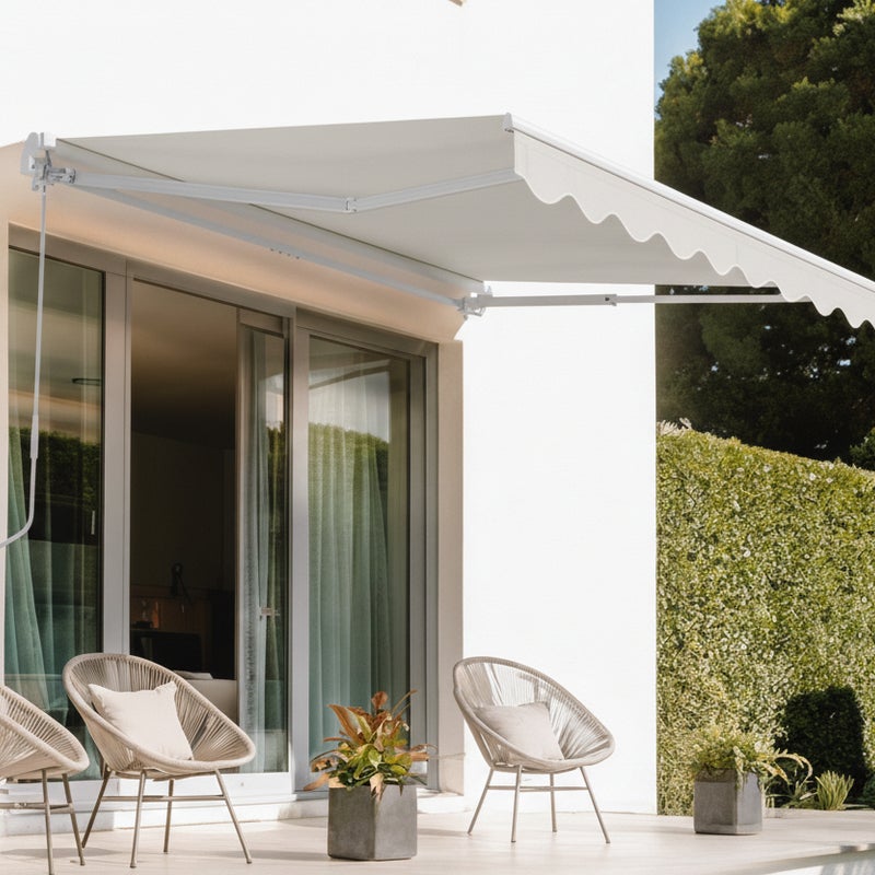 Markiza jednoczęściowa VECCHIO biała 2,5m x 2m płótno beżowe