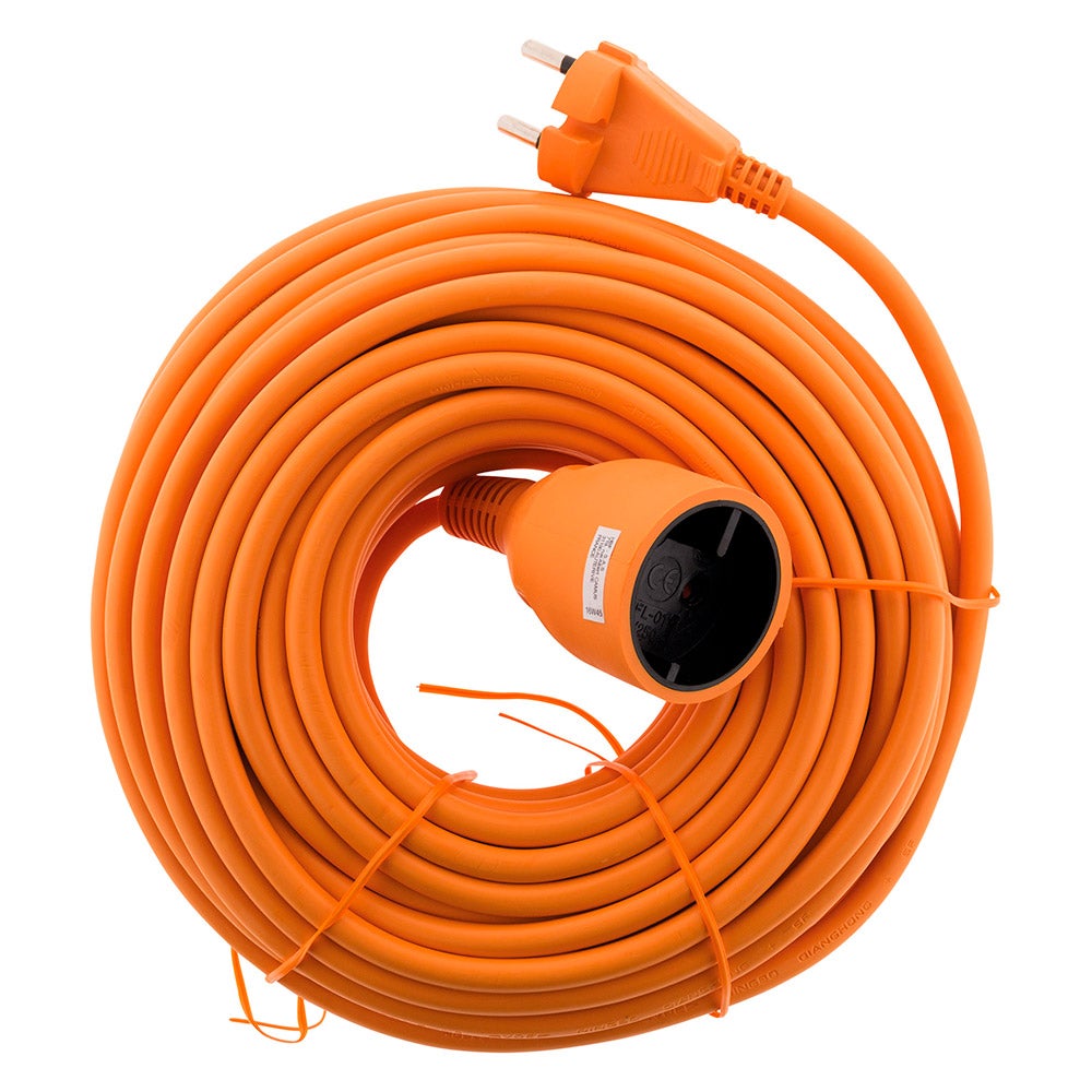 Prolongateur sans terre obturateur 16A 25m - orange - Zenitech - 2