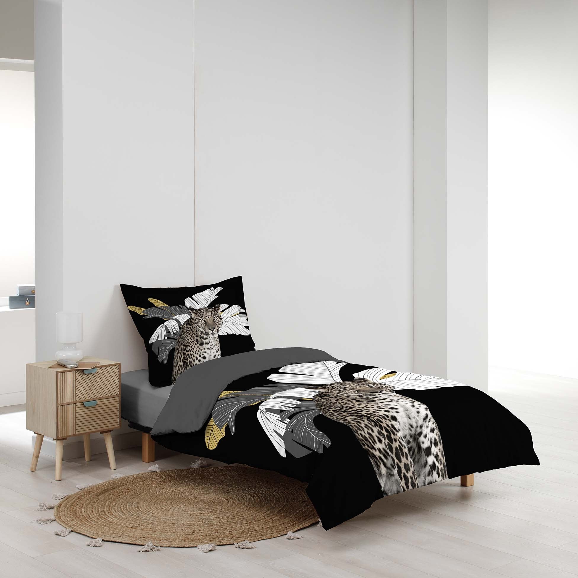 Pack parure de couette enfant Rexa 140 x 200 cm + drap housse 90 x 190 x 30 cm Gris - 3