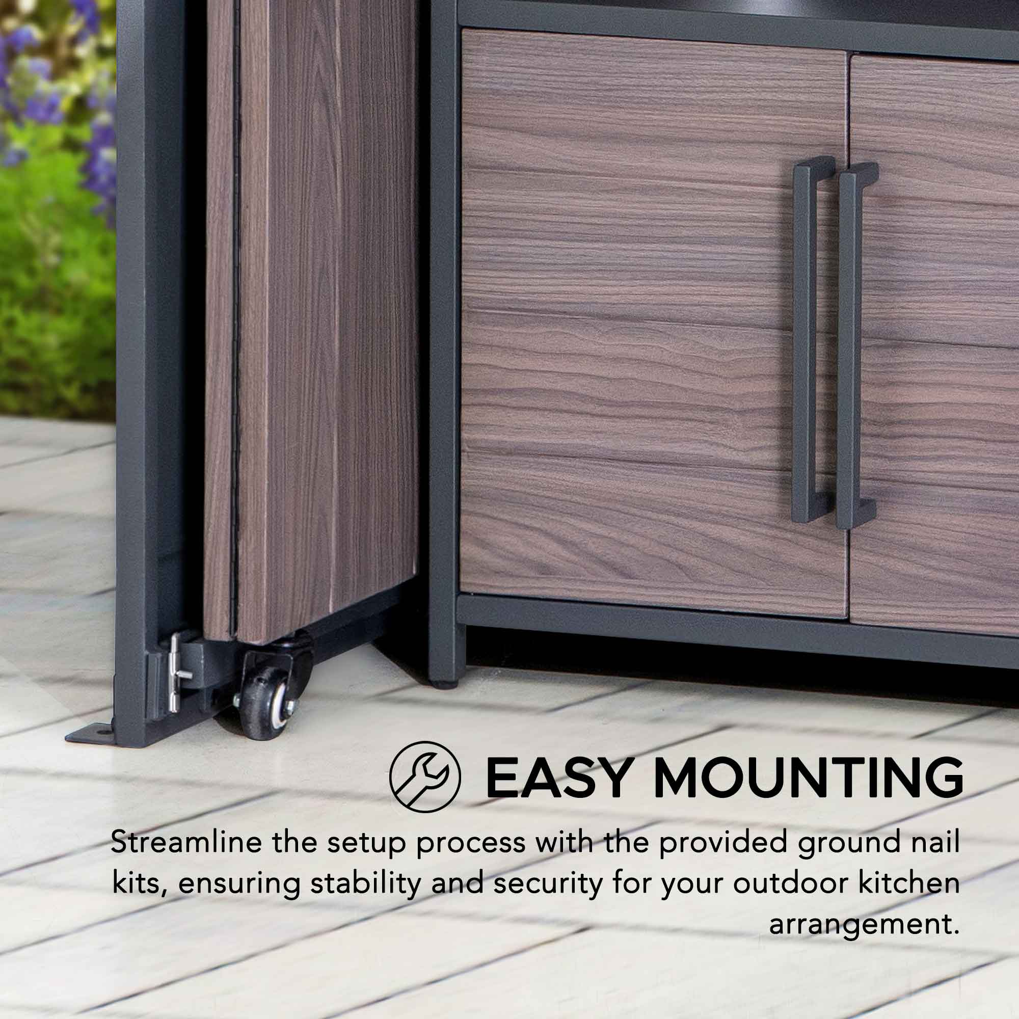 Abri de jardin MAMBO pour cuisine extérieure - 94cm x 220cm, anthracite - 12