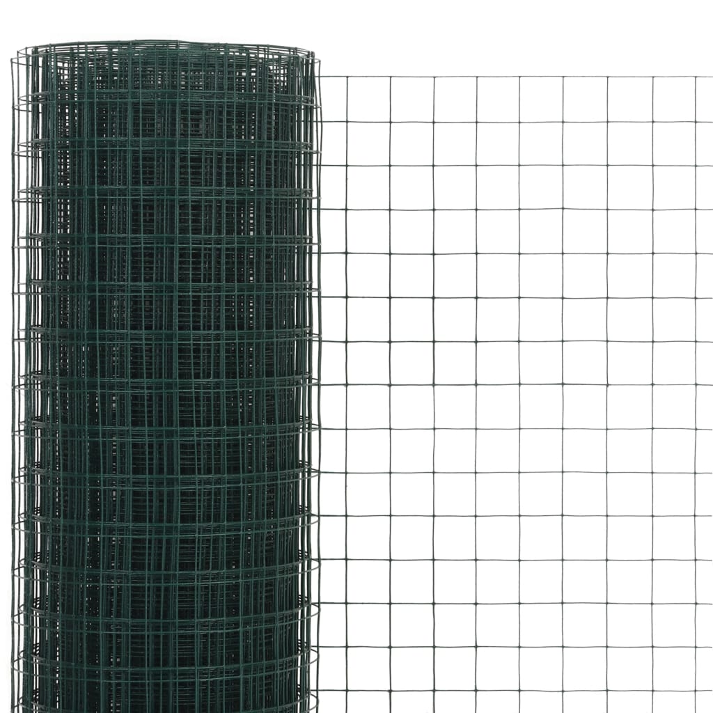 vidaXL Grillage acier avec revêtement en PVC 10x0,5 m vert - 3