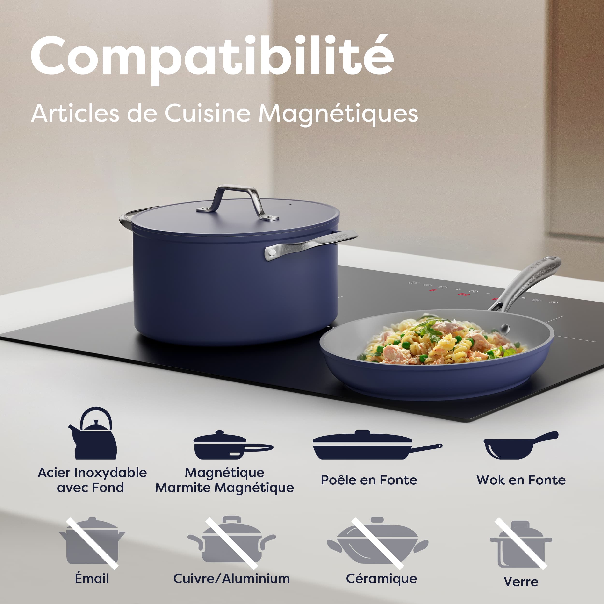 CIARRA Plaque Induction 3 Foyers 59x52cm Booster Auto-Stop 99 Mins Minuterie 6200W CD3BIH - 9