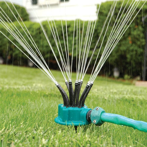 Arroseur automatique multi-têtes à 360 degrés pour jardin, système d'arrosage en plastique pour pelouse et jardin - 3