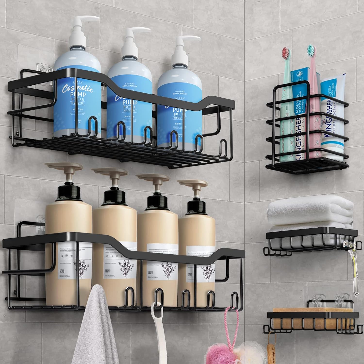 KINCMAX Etagère de Rangement de Douche Lot de 2 - Panier Salle de Bain KINCMAX Etagère de Rangement de Douche Lot de 2 - Panier Salle de Bain