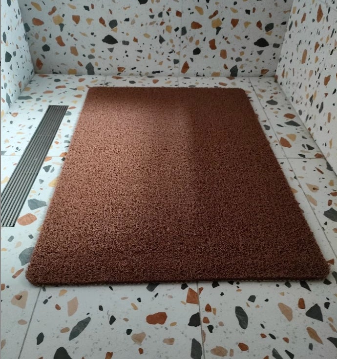 Tapis de bain, tapis de baignoire,tapis de douche en luffa,tapis de sol pour toilettes, avec semelle antidérapante à coussin d'air, 50 x 80 cm, marron - 6