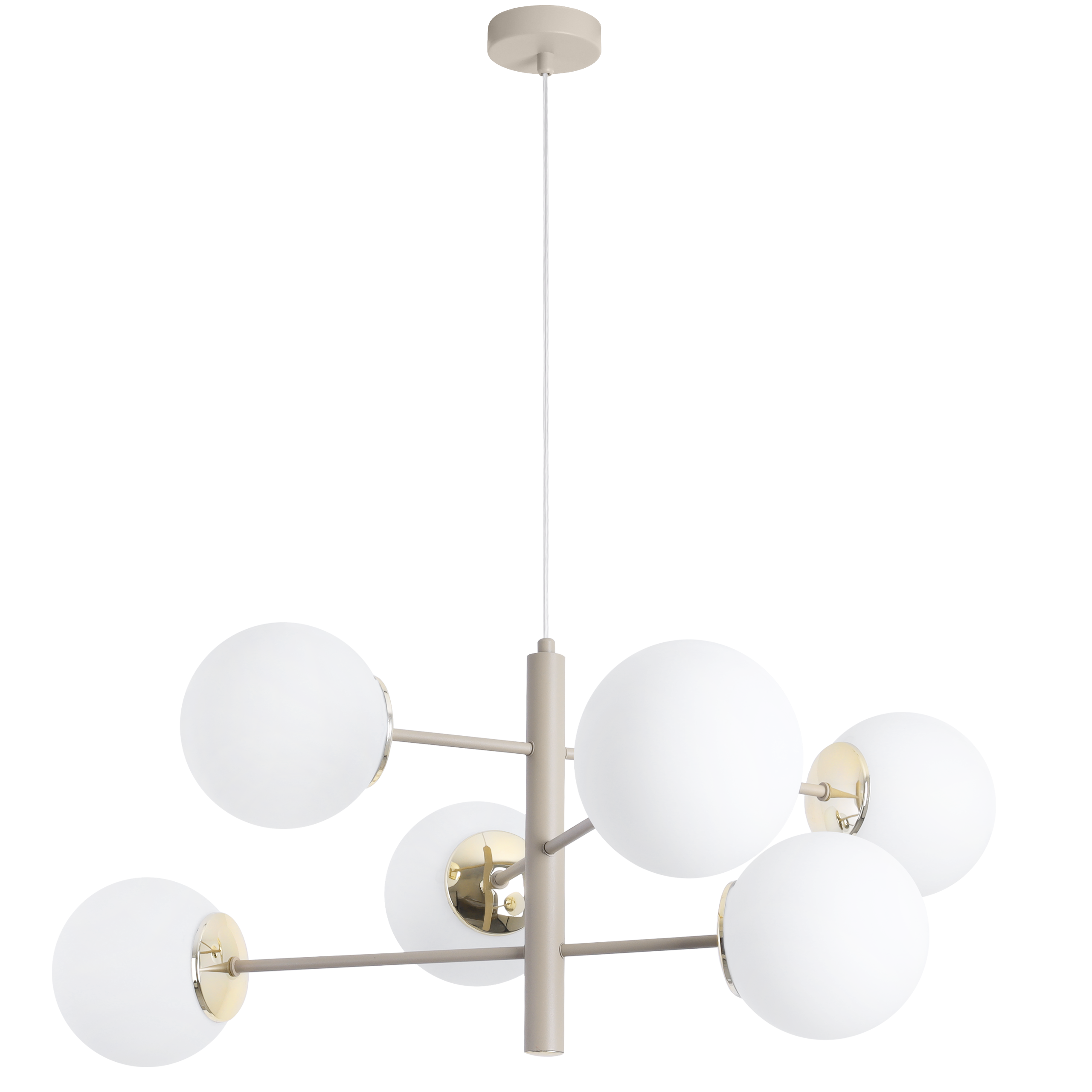 Lampa sufitowa wisząca Vinceza glamour 6xE14 kaszmirowy/złoty Light Home LH
