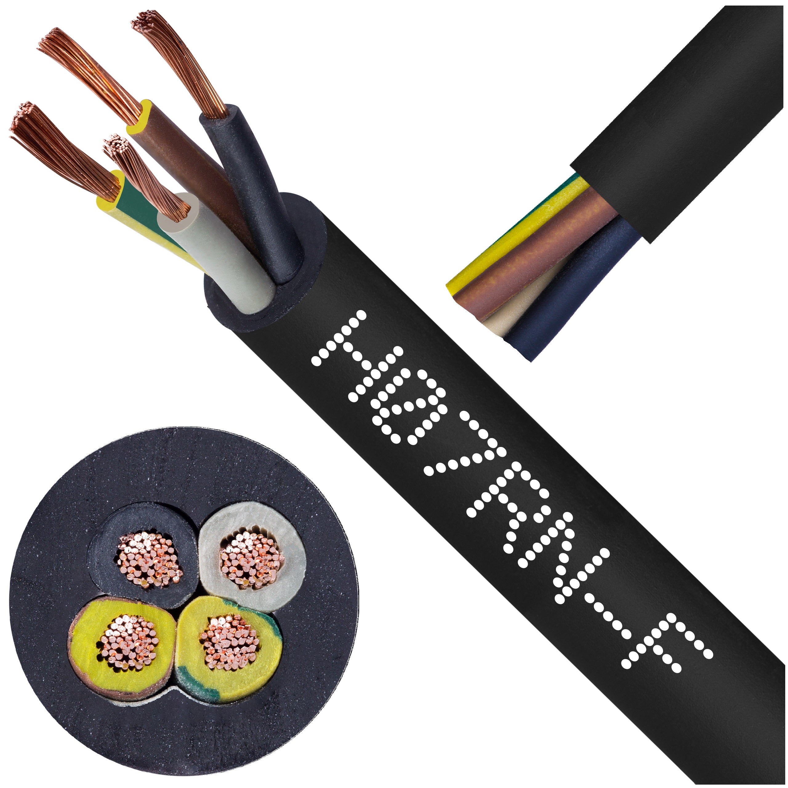 Kabel przemysłowy gumowy OnPD / H07RN-F 4x1,5mm2 czarny 450/750V zewnętrzny olejoodporny linka Elektrokabel 500m