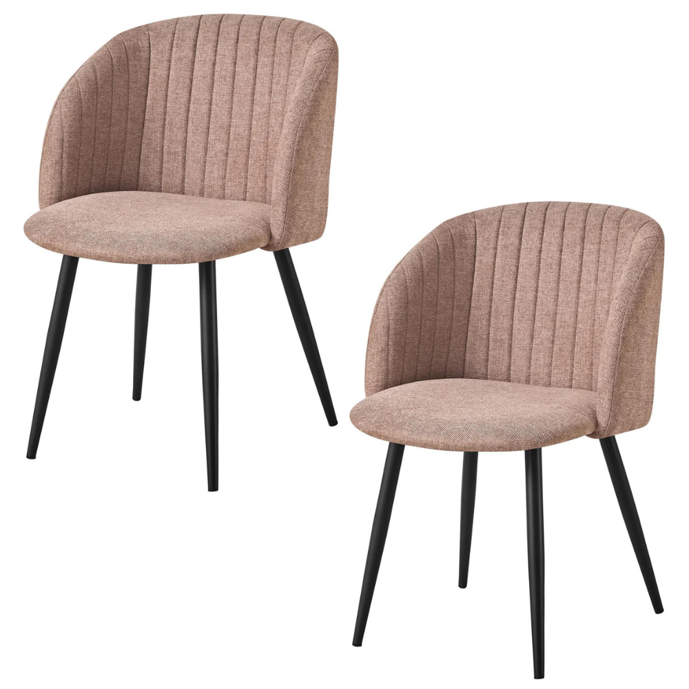 Juego de 2 sillas de comedor, sillón para cocina y salón, tela tapizada y patas de metal, diseño moderno - 59x54x81 cm gris paloma