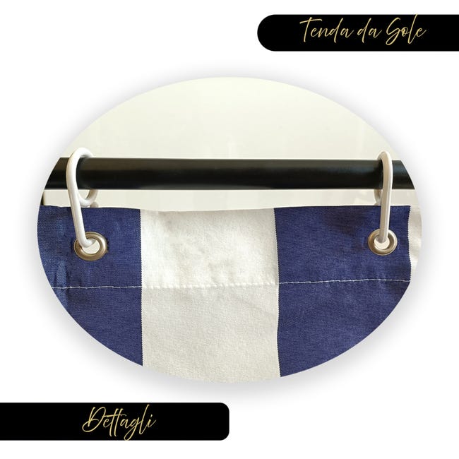 Tenda Da Sole A Righe Verdi Con Anelli - 200x300 Cm Per Esterno - Foto 10