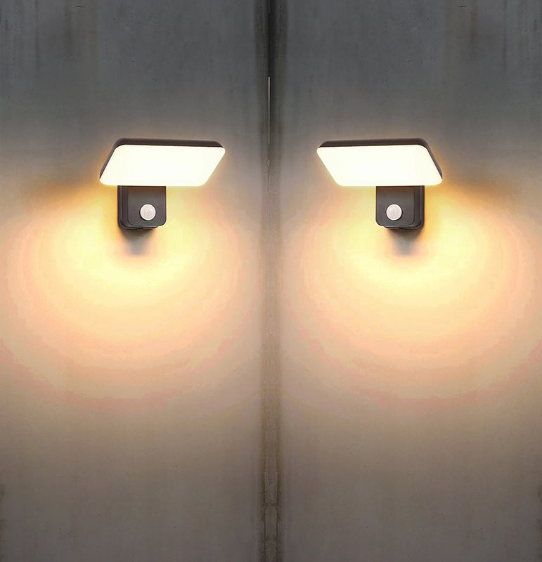 Lampe Extérieure LED Oktaplex Lima Avec Détecteur Mouvement - 10W, IP54, 3000K Blanc Chaud - Applique Murale Anthracite