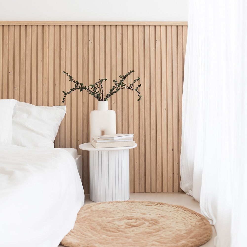 Lot de 2 demi-Panneaux mural décoratif lamelles MDF chêne clair 1250 x 287 x 20 mm-0,72 M2 PEFC 70% - 5