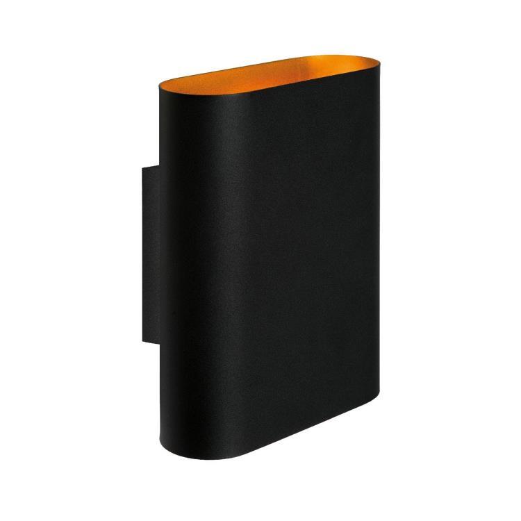 Kinkiet ścienny Ovalis czarny-mosiądz-złoty 2xE14x9W wym: 20 x 16 x 8,5 cm metal IP20 Lucide