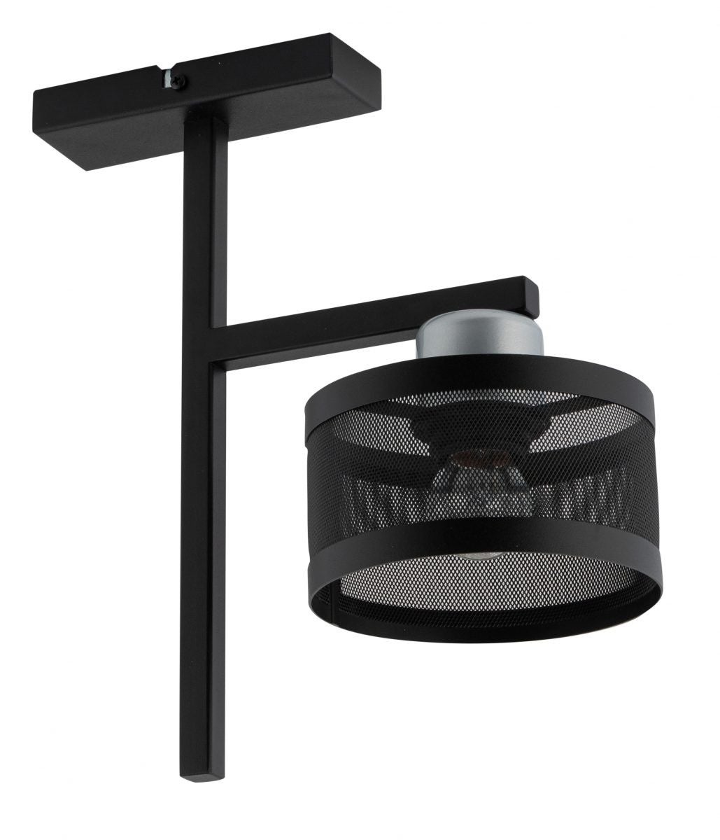 Lampa sufitowa wisząca Off czarno-srebrna 1xE27x15W dekoracyjna wym: 32 x 28 x 15 cm metal SIGMA