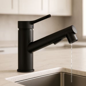 Rubinetto Bagno Lavabo Miscelatore Estraibile Nero Matt Design Moderno Con Doccetta Girevole Funzione Zampillo Facile Installazione Maka | Leroy Merlin