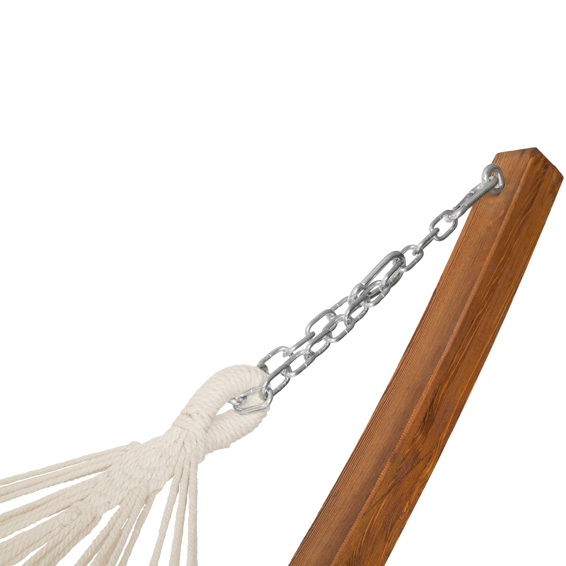 Hamac en bois, 2 places, résistant aux intempéries, suspension sûre, montage rapide et simple, blanc TECTAKE - 6
