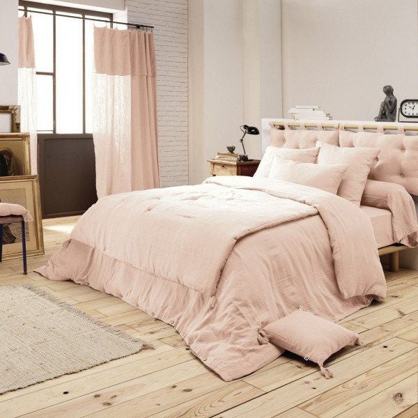 Édredon 150 x 150 cm – Double Gaze de Coton – Rose Guimauve - 2