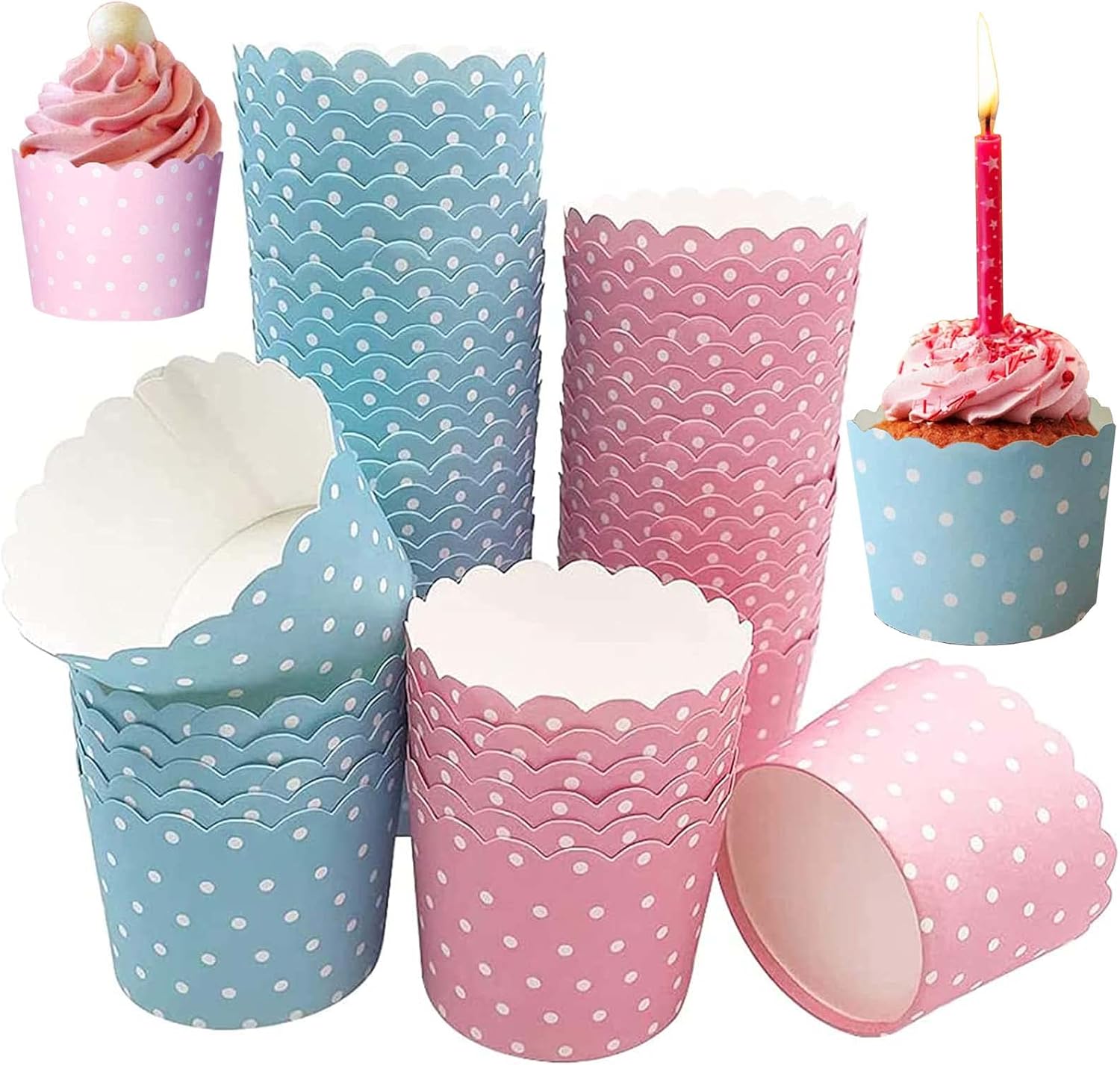 POWZOO Pirottini per muffin carta,900 pirottini colorati per muffin,Pirottini di Carta, per Cupcake,Pirottini da Forno Olio-Prova,adatti per matrimoni, cuocere,compleanni,feste (9 motivi