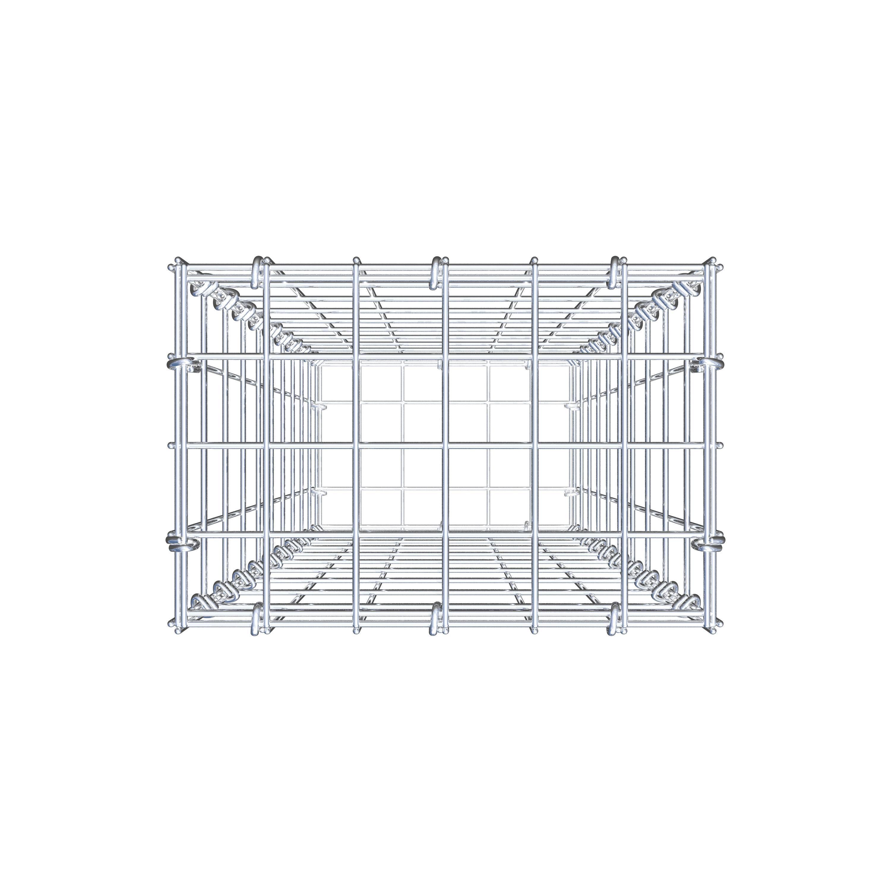 Gavión de acero galvanizado 100x30x20cm (LxAxP), malla 5 x 10cm, Anillo en C, jaula metálica para muro o jardín - 5