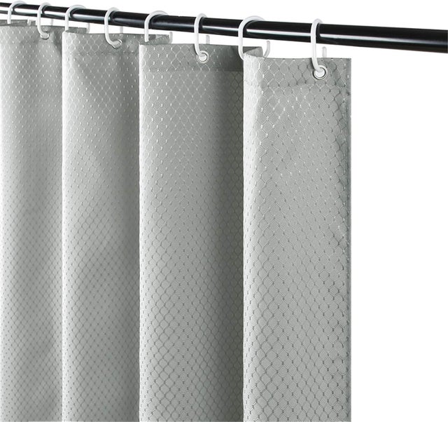 Zasłona prysznicowa Waffle Weave, tkanina wodoodporna, odpowiednia do wanny lub łazienki, 180 x 180 cm (jasnoszary)