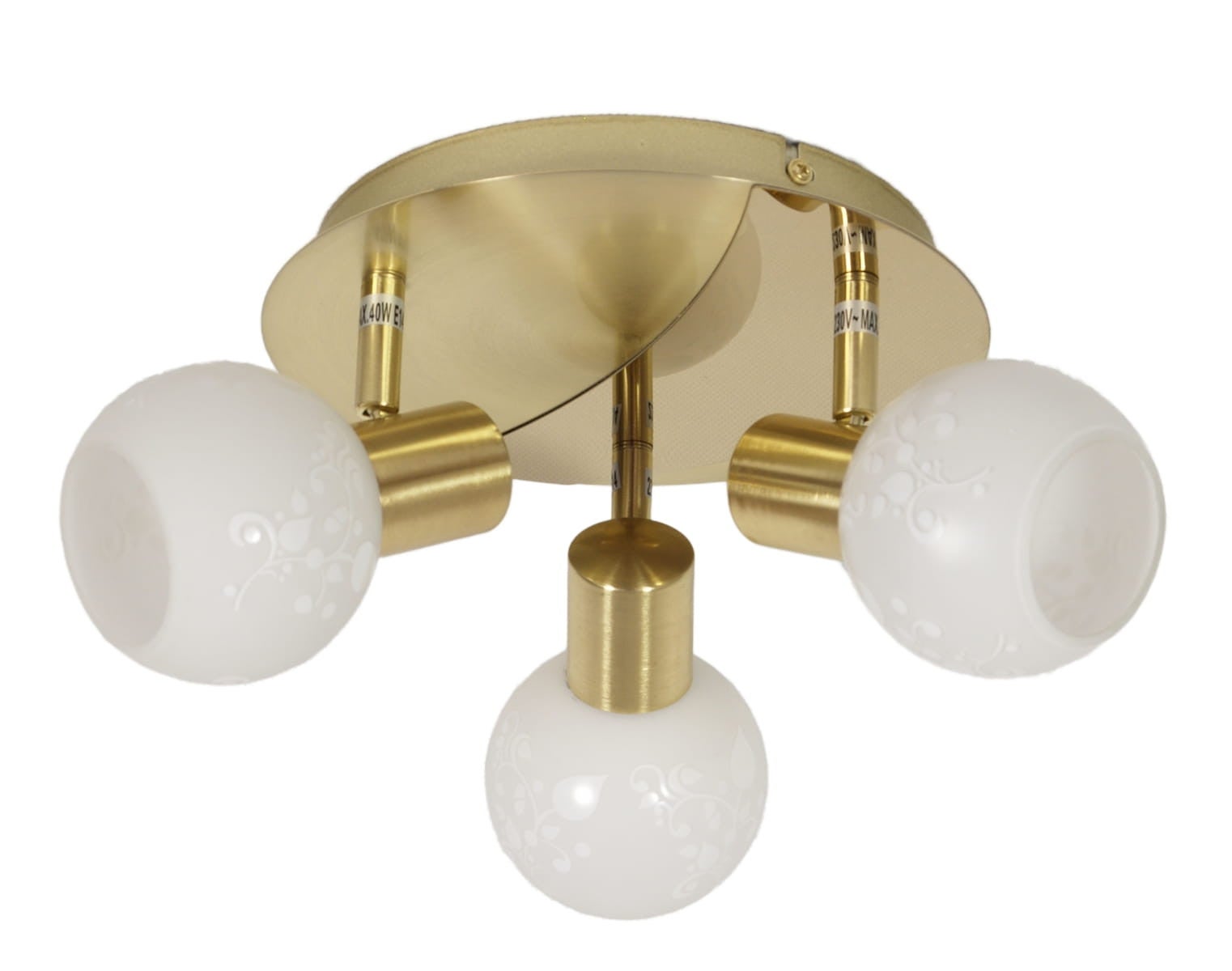 Lampa wisząca AVILA mosiądz-biała 3 x E14 x 40W wym: 16 x 36 x 36 cm Candellux