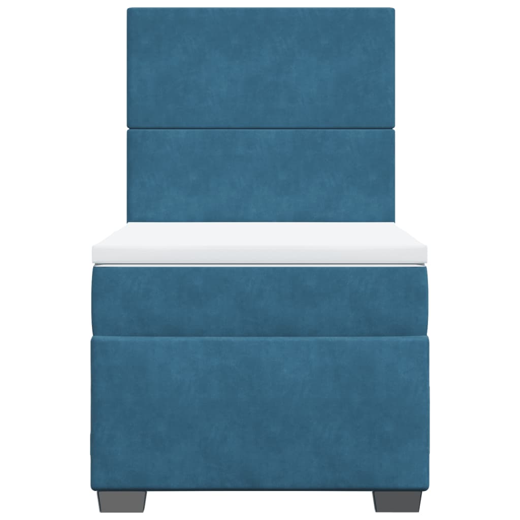 Sommier à lattes de lit avec matelas bleu 100x200 cm — COMFORTXL - 4