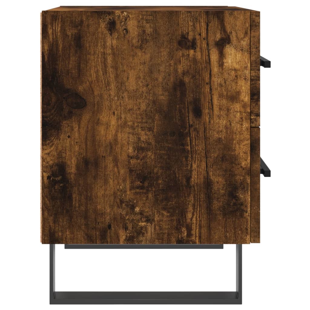 Table de chevet chêne fumé 40x35x47,5 cm bois d’ingénierie - 6