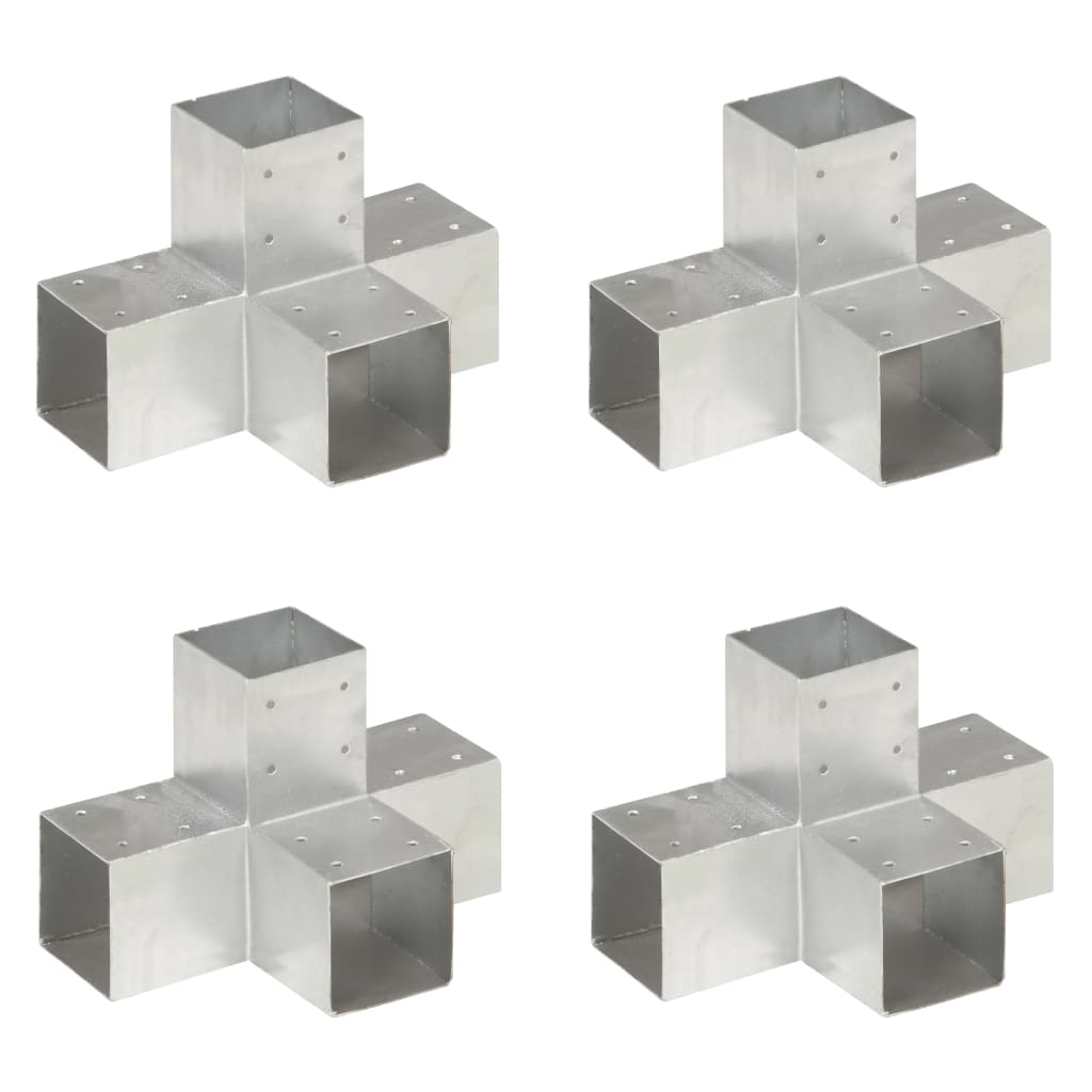 Łączniki w kształcie X, 4 szt., galwanizowany metal, 91x91 mm vidaXL