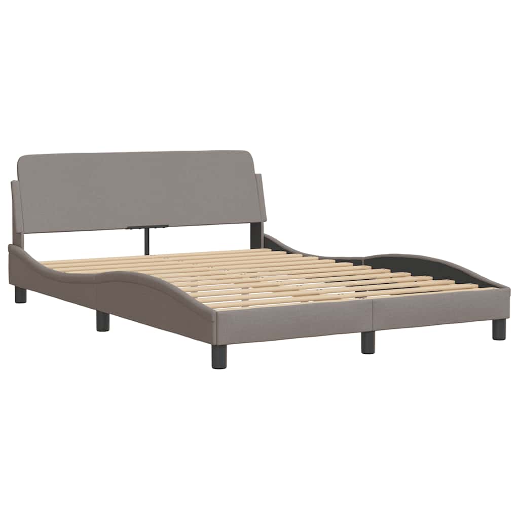 Cadre de lit sans matelas en tissu taupe pour la chambre, 120 × 200 cm - 6