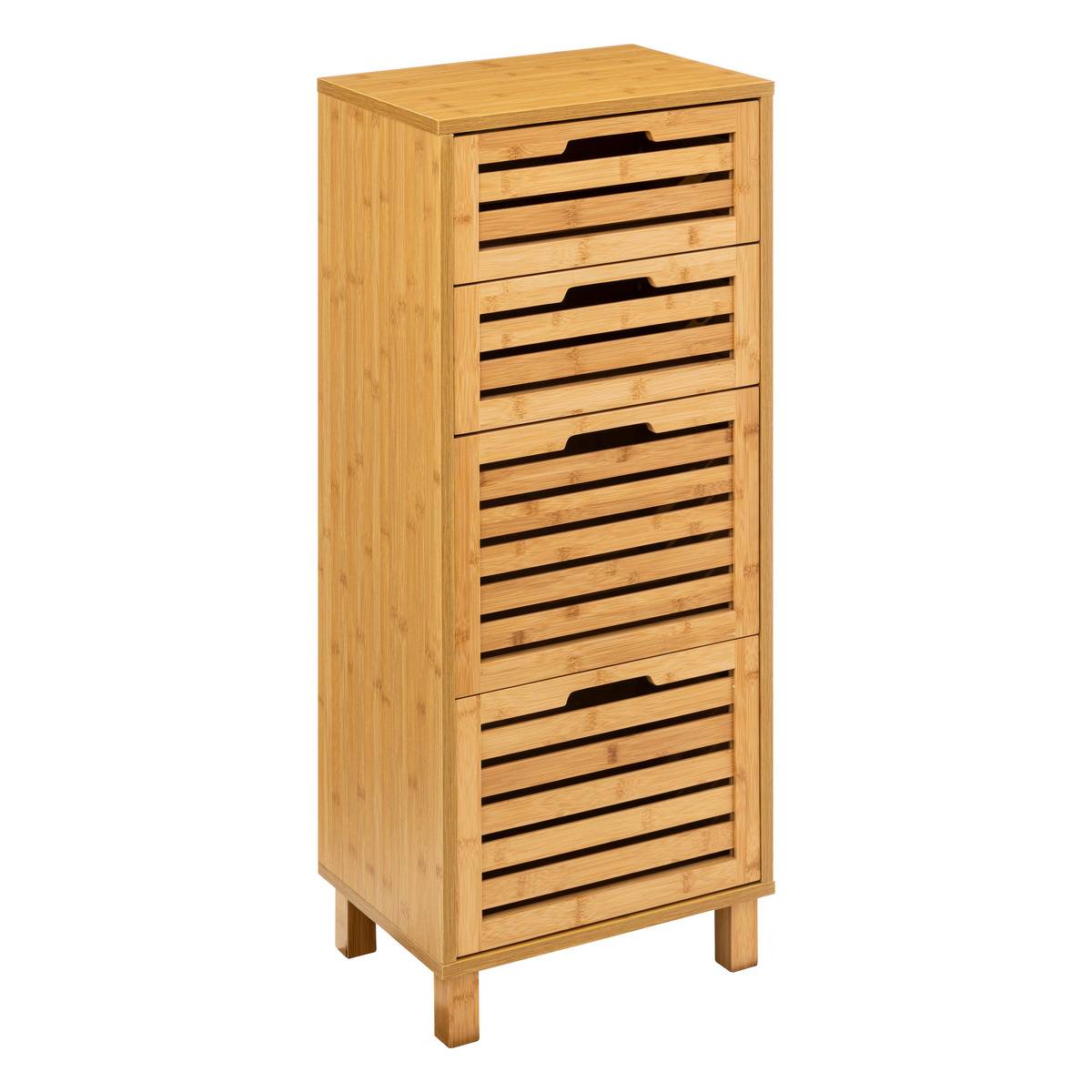 Sicela Badkamerkast, Natuurlijke Stijl, Bruin, met 4 Laden, 40x98 cm