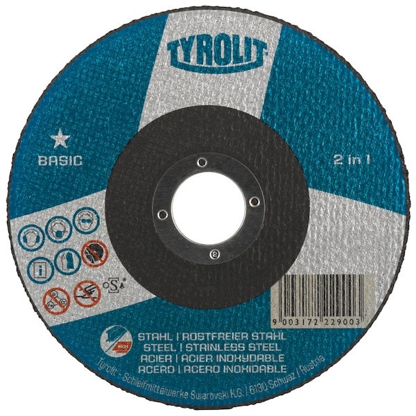 Tarcza tnąca BASIC D178x1,6mm prosta 2w1 otwór 22,23mm TYROLIT