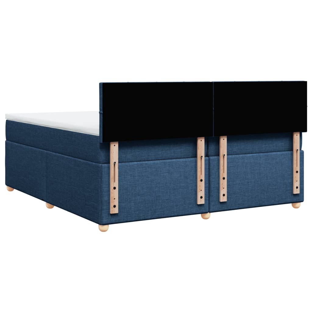 Maison Exclusive - Sommier à lattes de lit avec matelas Bleu 200x200 cm Tissu - 6