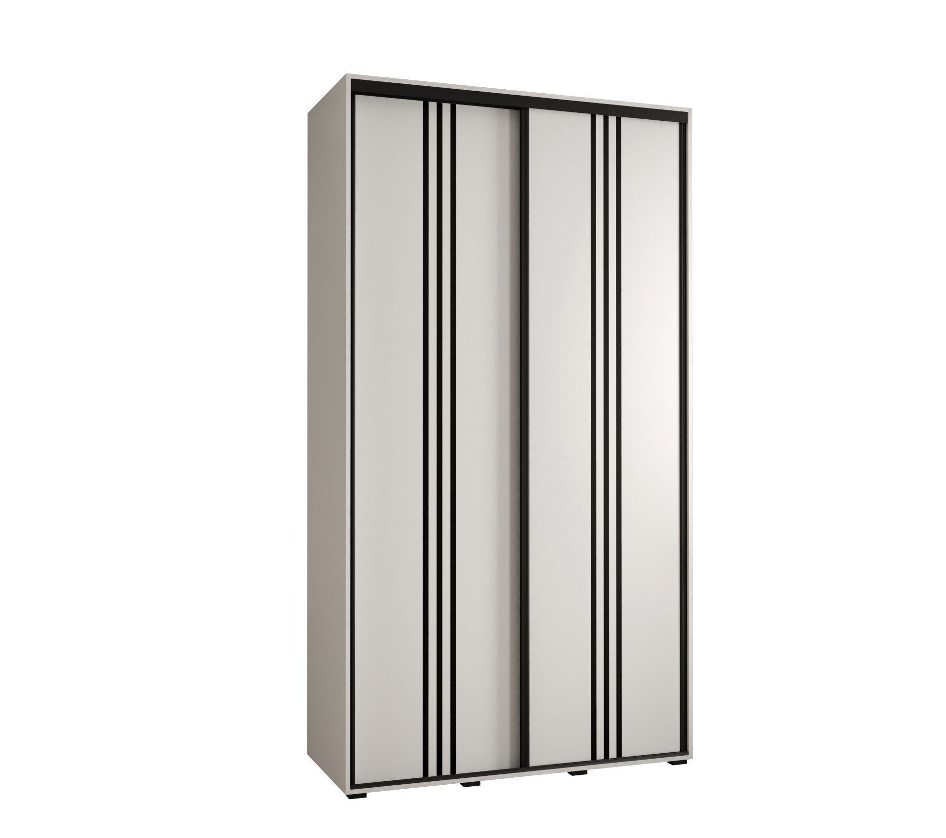 Szafa przesuwna wysoka Davos 6 140 x 60 x 235,2 cm biały + biały + u. czarny - Abiks Meble