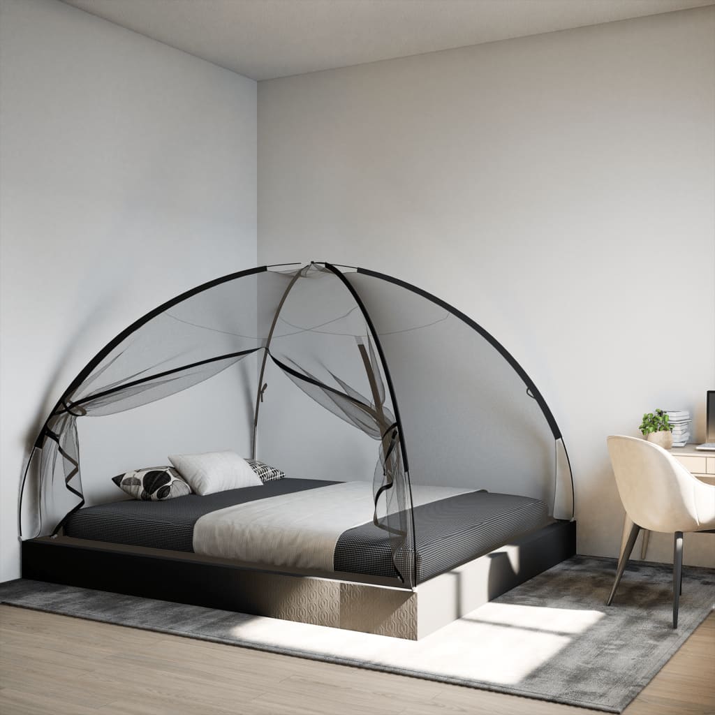 vidaXL Moustiquaire mongole avec portes 220 maille noir 200x180x135 cm - 3