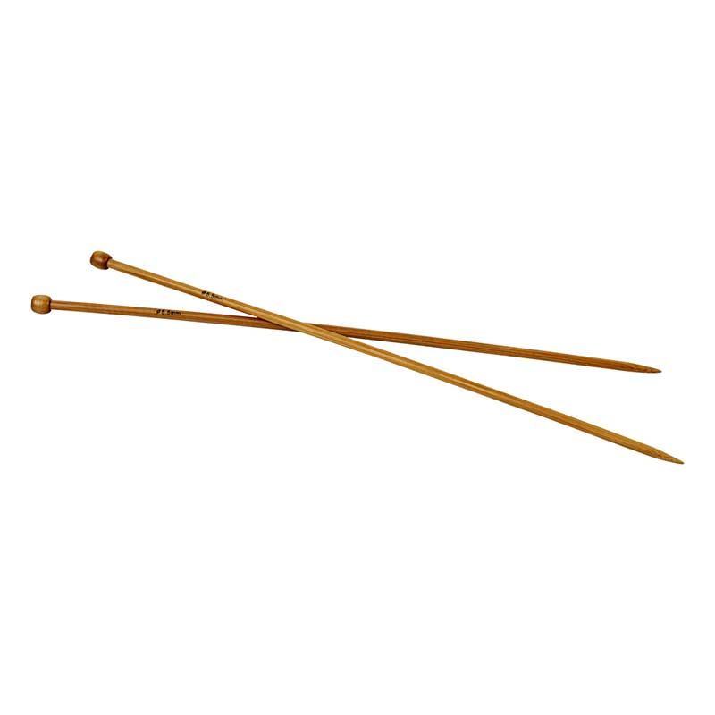2 aiguilles à tricoter en bambou 35 cm - Ø 5,5 mm - Creotime - 2